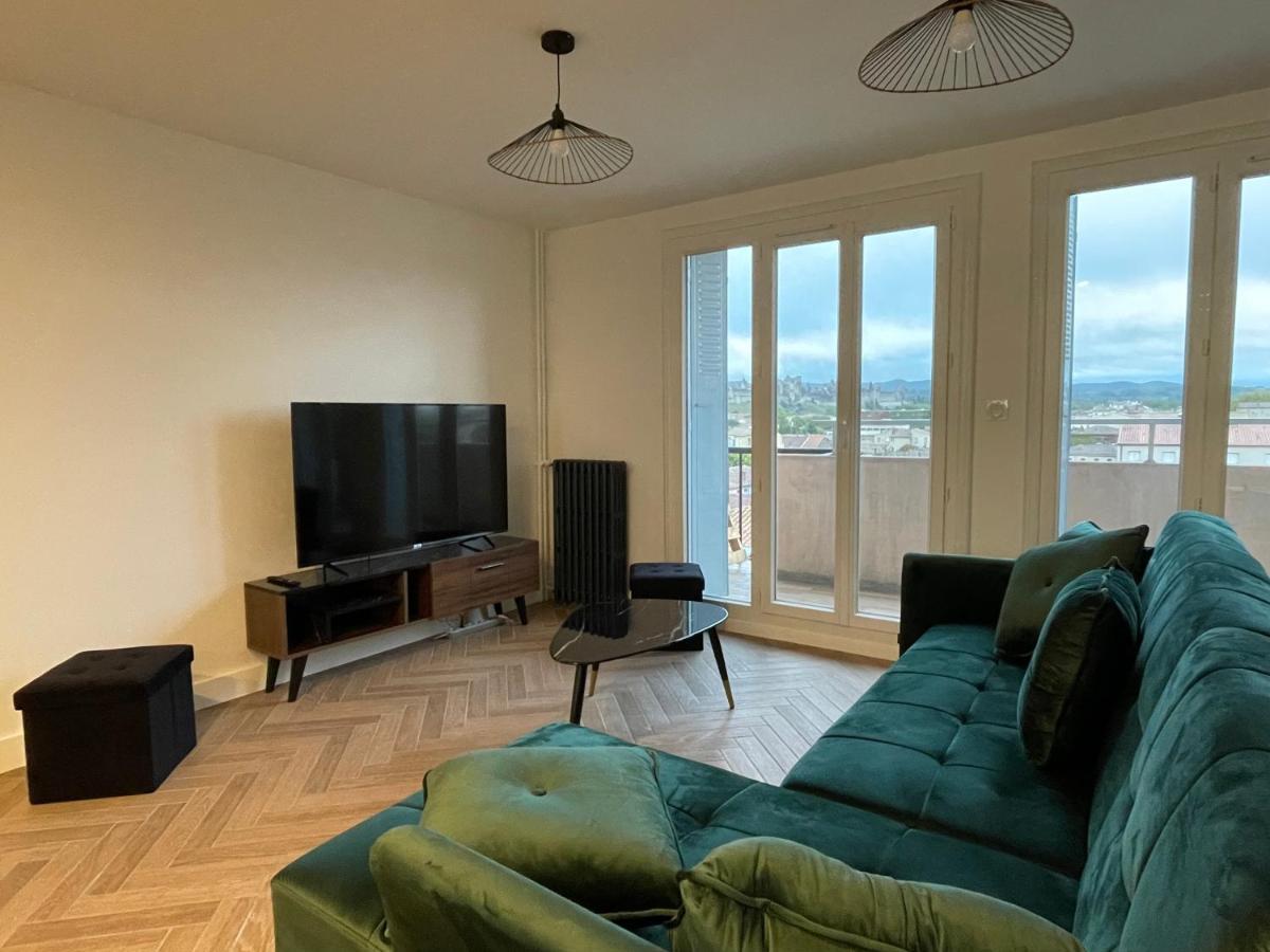 Appartement cosy avec vue imprenable sur la cité Carcassonne Extérieur photo
