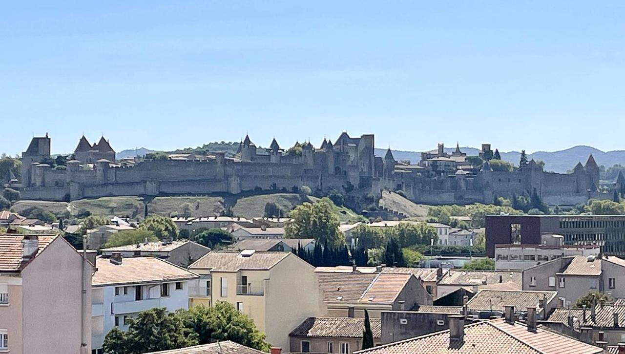 Appartement cosy avec vue imprenable sur la cité Carcassonne Extérieur photo